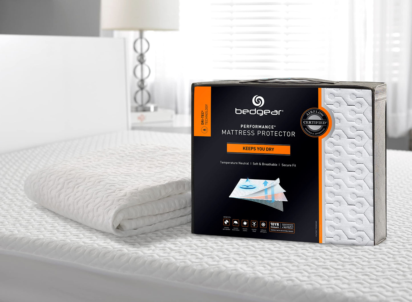 Bedgear Dri-Tec Waterproof Mattress Protector– Cooling Moisture-Wicking Mattress Cover | Breathable Noiseless Mattress Pad with Deep Pocket Fit up to 18" | Adjustable Base & Machine Washable - Queen