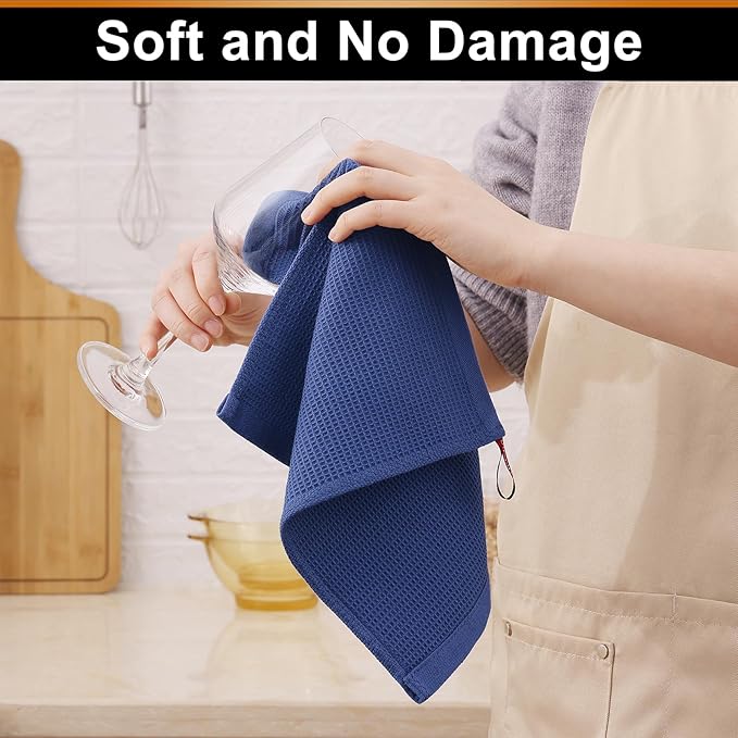 Homaxy 100% Cotton Kitchen Towels and Dishcloths Set