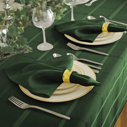 Newbridge Christmas Elegance Plaid 60 x 120 Inch Rectangle Fabric Tablecloth, 100% Polyester, No Iron Soil Resistant Dining Room, Party and Banquet Table Cover, Solid Textured, Hunter Green