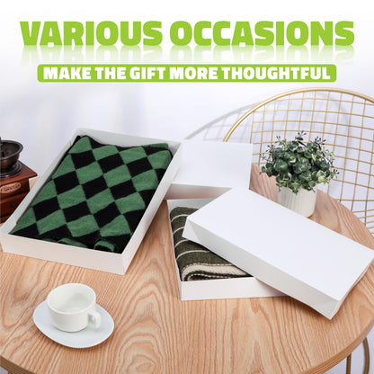 Bobobag 13 Pack White Gift Boxes with Lids for Presents, Assorted size Gift Boxes for Christmas ( 3 Extra large 17",3 Large 14.25",3 Medium 11",4 Small 4" ,Red Ribbon ), 4 inch Deep Box for Wrapping Robe Scarf Mug.