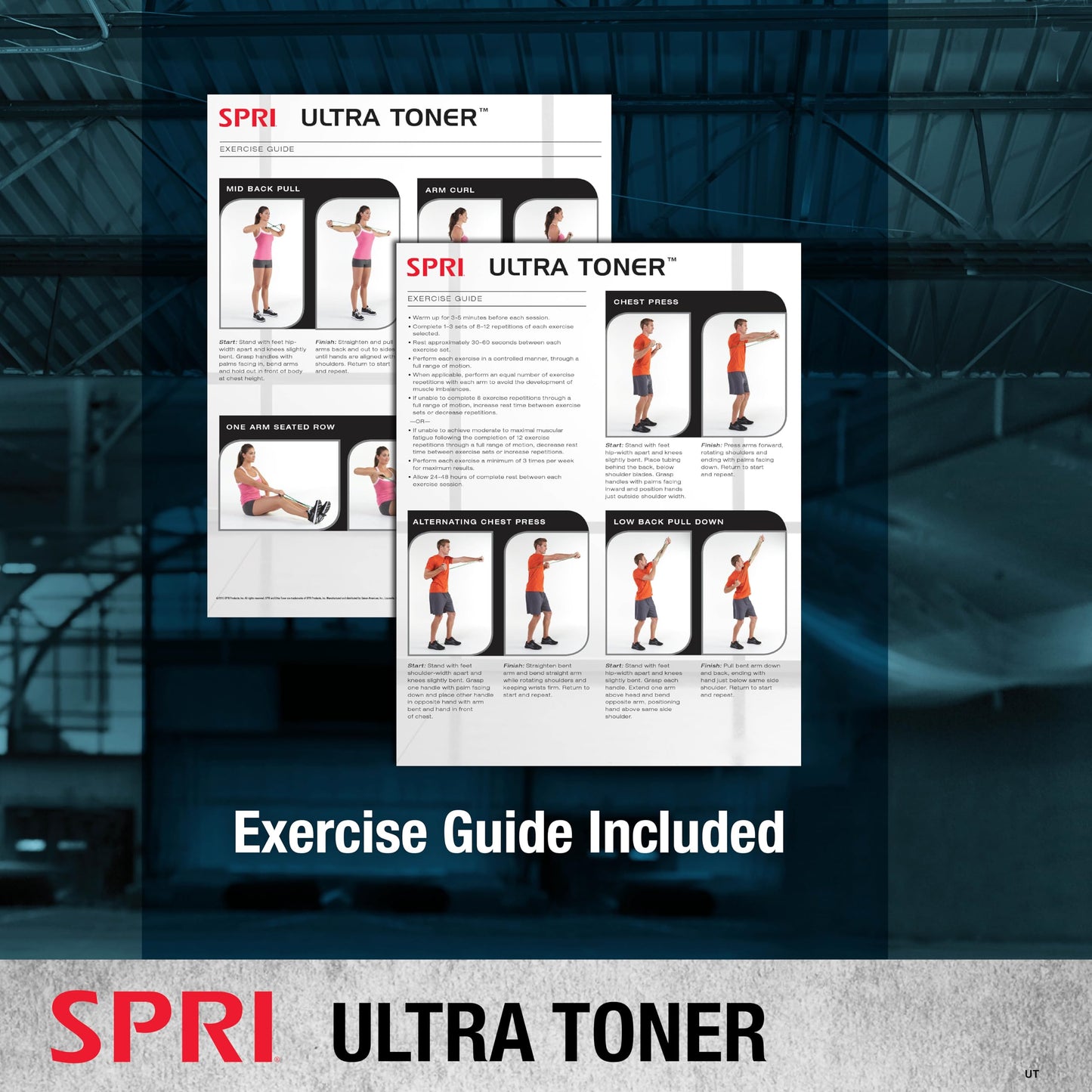 SPRI Ultra Toner Resistance Band Figure 8 Exercise Cord, Green, Light