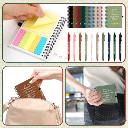 20 Sets Employee Appreciation Gifts Bulk Inspirational Spiral Notebook Journal with Sticky Note Motivational Pen Thank You Small Gifts for Coworkers Team Nurse Teacher Volunteer Office Staff Gift