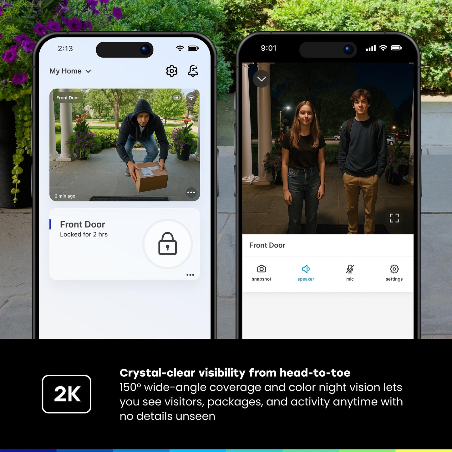 myQ Secure View™ 3-in-1 Smart Lock Deadbolt + myQ Chime + Extra Battery, Keyless Entry Lock, 2K HDR Doorbell Camera, Face, Fingerprint & PIN Access, App Control, Color Night Vision & Two-Way Audio