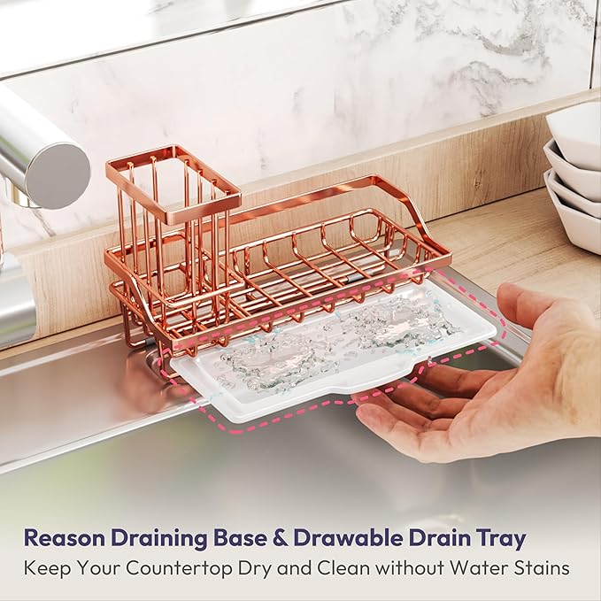 SWTYMIKI Sink Caddy Kitchen Sink Organizer