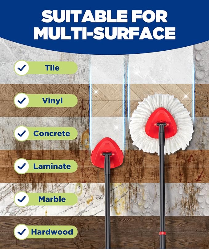 4-in-1 Mop Heads Replacements for O Cedar EasyWring 1 Tank System, Includes 1