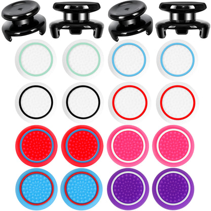 PS5 Controller Accessories PS4 Controller Grips Thumbstick Grips with 2 Pairs 9.9mm High Rise Joystick Grips and 16 Pieces Thumb Caps Compatible with PlayStation 4 and PlayStation 5 Controller-2T-B3