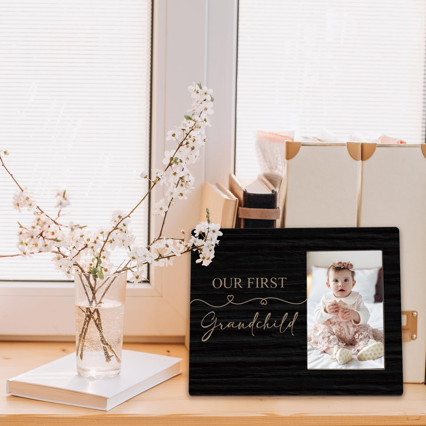 Beliran First Grandchild Picture Frames 4x6, First Time Grandparents Gifts Photo Frame, New Baby Gifts for Grandparents Grandma Grandpa, New Grandparent Gift Picture Photo Frame for Home Decor(Black)