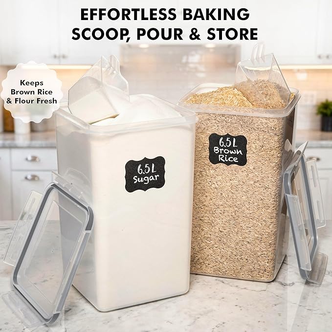 WHITE FEATHER SUPPLIES 2 PC Large Food Storage Containers