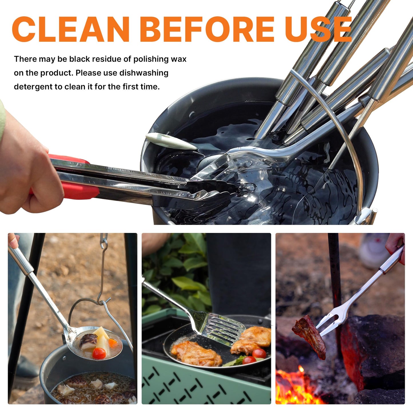 GAIALOOP Portable Camping Cooking Utensils Set 28PCS, Camp Kitchen Set with Plates and Camping Cutlery Set, RV Essentials Cooking Equipment, Outdoor BBQ Cooking Utensil Kit with Organizer Bag
