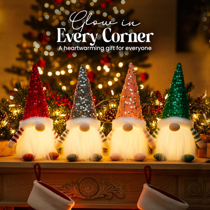 KAHF 2PCS Christmas Gnomes Decorations and Christmas Decorations Indoor Lighted - 12" Handmade Swedish Santa Gnomes Plush Cute Christmas Decor Elf Gift Xmas Table