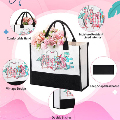 Zopeal Nurse Appreciation Gifts for Women Nursing Gifts Bulk Includes Badge Holder Reel, Tote Bag, Makeup Bag, Socks, Keychain, Cup, and Clipboards(Pink)