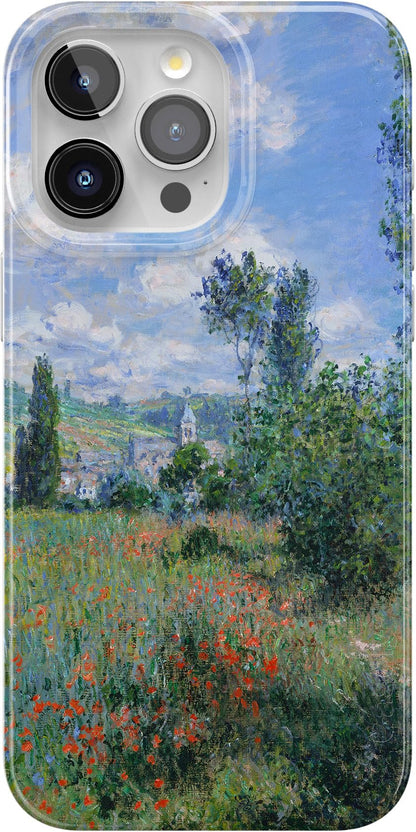 Casely iPhone 15 Pro Max Case | Nantucket Cottage | Blue Hydrangea | Compatible with MagSafe | Classic Ultra Slim Design