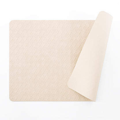 POLYTE Indoor/Outdoor Washable Geometric Vinyl Faux Leather Table Dining Placemats, Set of 4