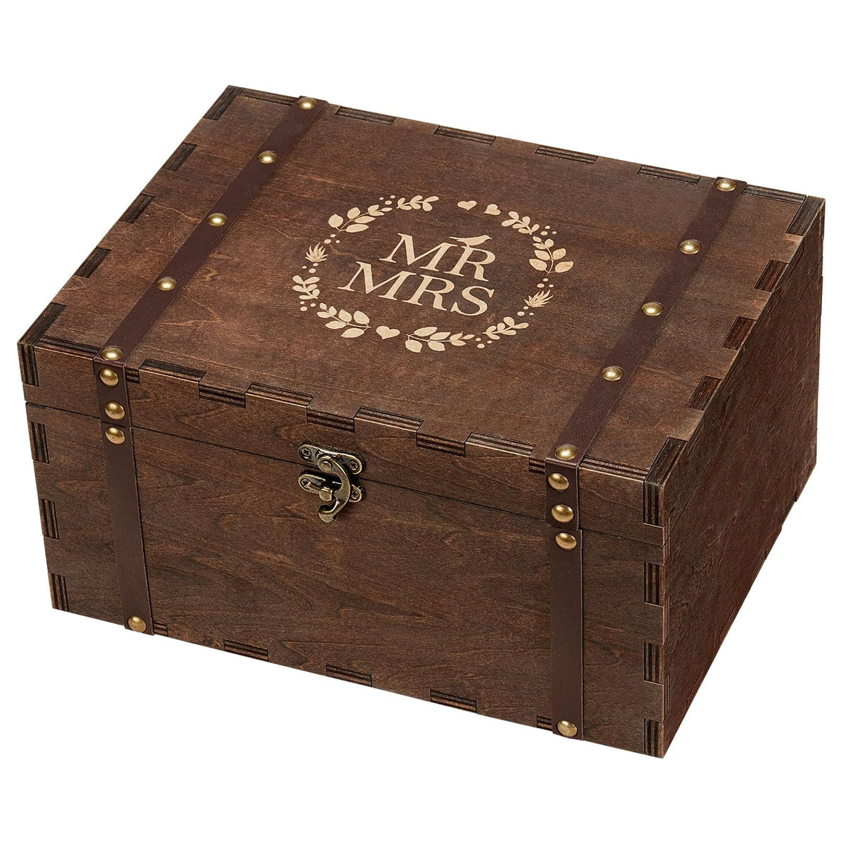 AW BRIDAL Large Mr and Mrs Wedding Keepsake Box with Lids, Engraved Wooden Storage and Decorative Box, Bridal Shower Gifts for Bride Bachelorette, Engagement Gift for Couples Newly Engaged