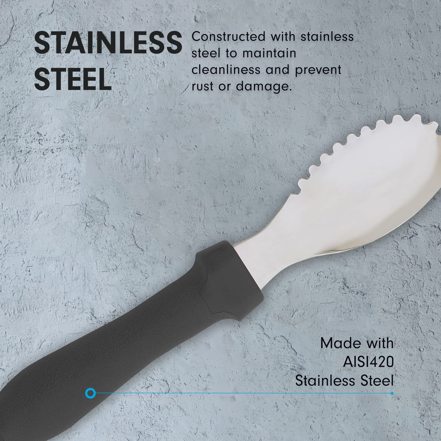 Messermeister Pro-Torch Plus Culinary Scoop & Scraper - Multi-Purpose Tool to Remove Seeds, Pulp & More - AISI420 Stainless Steel & Oversized Handle