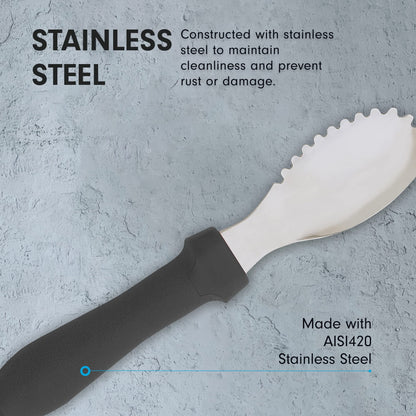 Messermeister Pro-Torch Plus Culinary Scoop & Scraper - Multi-Purpose Tool to Remove Seeds, Pulp & More - AISI420 Stainless Steel & Oversized Handle