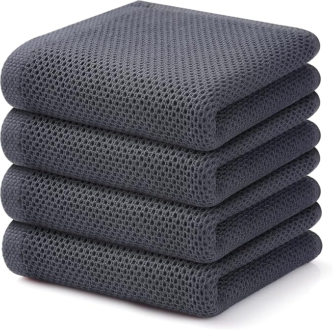 Kitinjoy 100% Cotton Waffle Weave Kitchen Towels, Kitchen Hand Towels, 13 in x