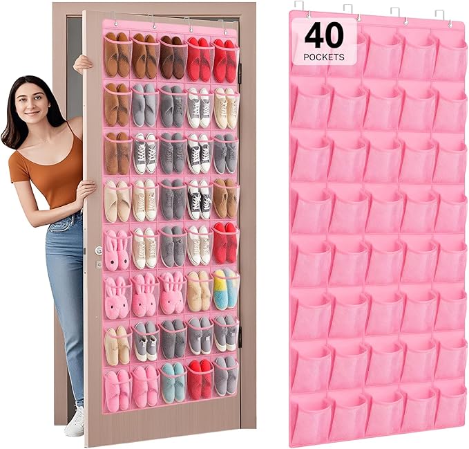 40-Pocket Over the Door Shoe Organizer