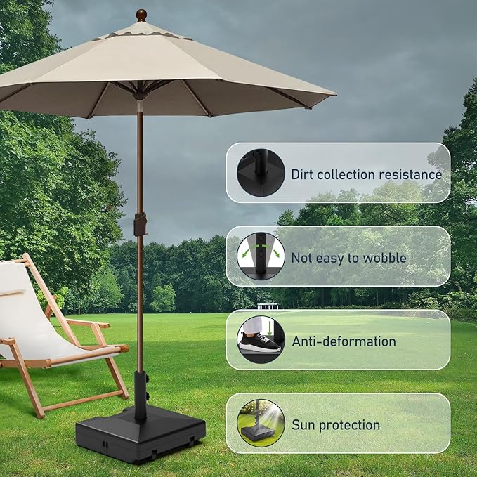 Patio Umbrella Base with Wheels and Handle, 120lbs Heavy Duty Umbrella Base, Rust-Resistant and Windproof Design, Easy to Move, Stable Umbrella Stand Outdoor Base for Patio, Terrace, and Poolside