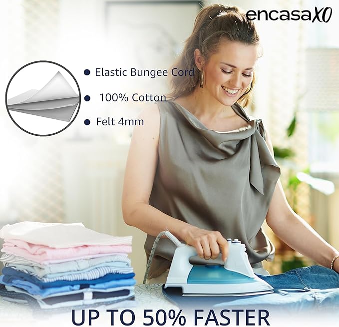 Encasa XO Ironing Board Cover and Pad 28"x12" - 4mm Felt Mini Iron Board Cover