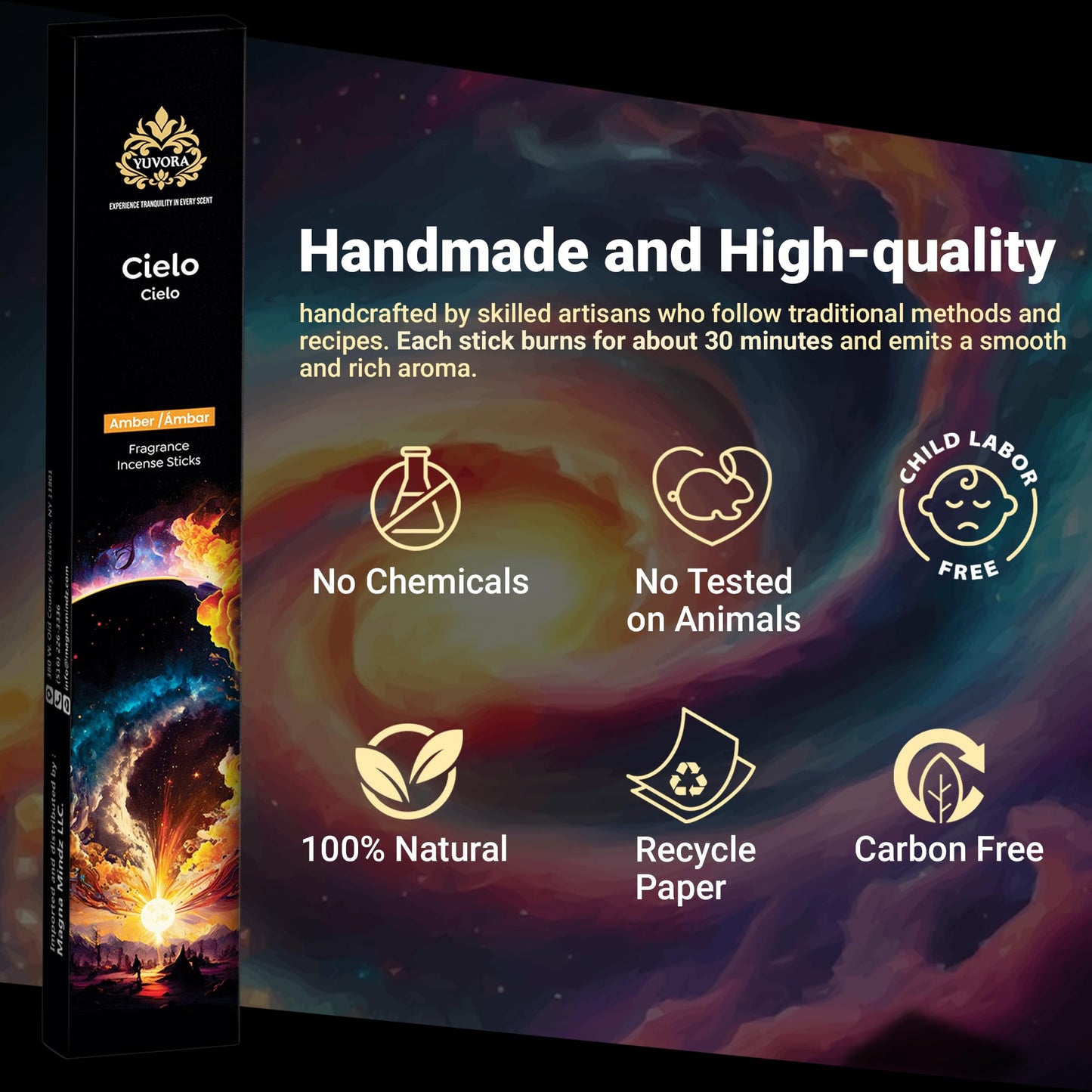Yuvora Aromatic Incense Sticks Gift Set – 120 Natural & Non-Toxic Incense Sticks | 6 Soothing Scents | Home, Meditation, Relaxation & Yoga | Free Incense Holder | Inciensos - Gifts for Women