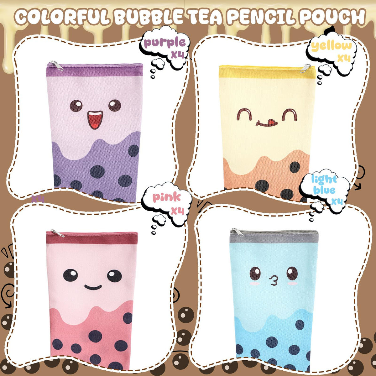 Jaloro 12 Pcs 100 Days of School Favors Cute Colorful Bubble Pencil Case Pop up Stand up Pencil Pouch Bulk with Zipper Standing Stationery Novelty Teacher Appreciation Gift for Student School Supplies
