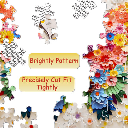 Butterfly Puzzles for Adults 1000 Pieces, Challenging Colorful Flower Butterflies Puzzles with Paper Art, Difficult Animal Plant Jigsaw Puzzles for Adults