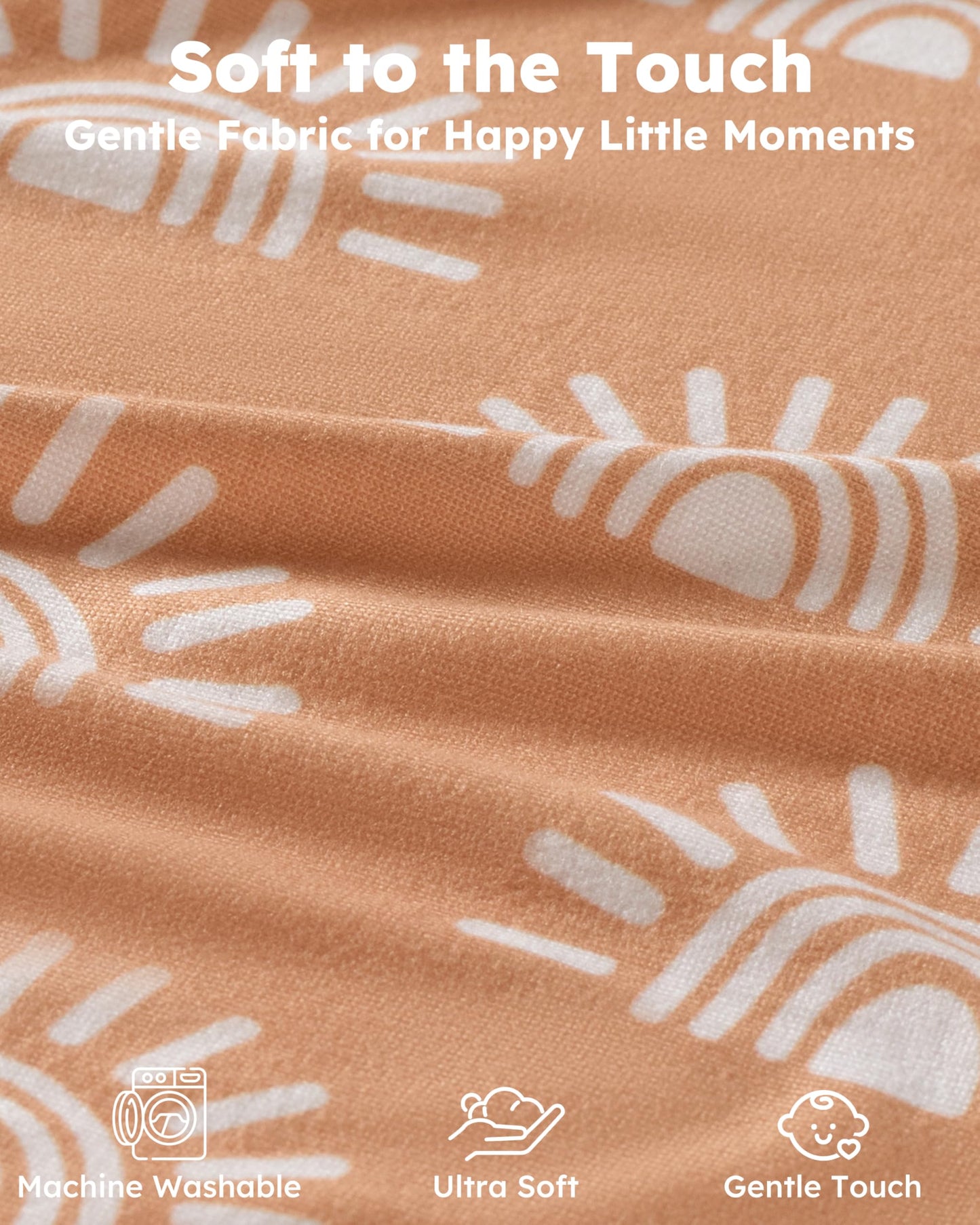 Nyessmee Pack and Play Sheets for Boys Girls, 38" x 26" Mini Crib Sheets Fitted for Pack n Play Mattress, Soft Breathable Playard Sheets, 2-Pack Khaki Giraffe