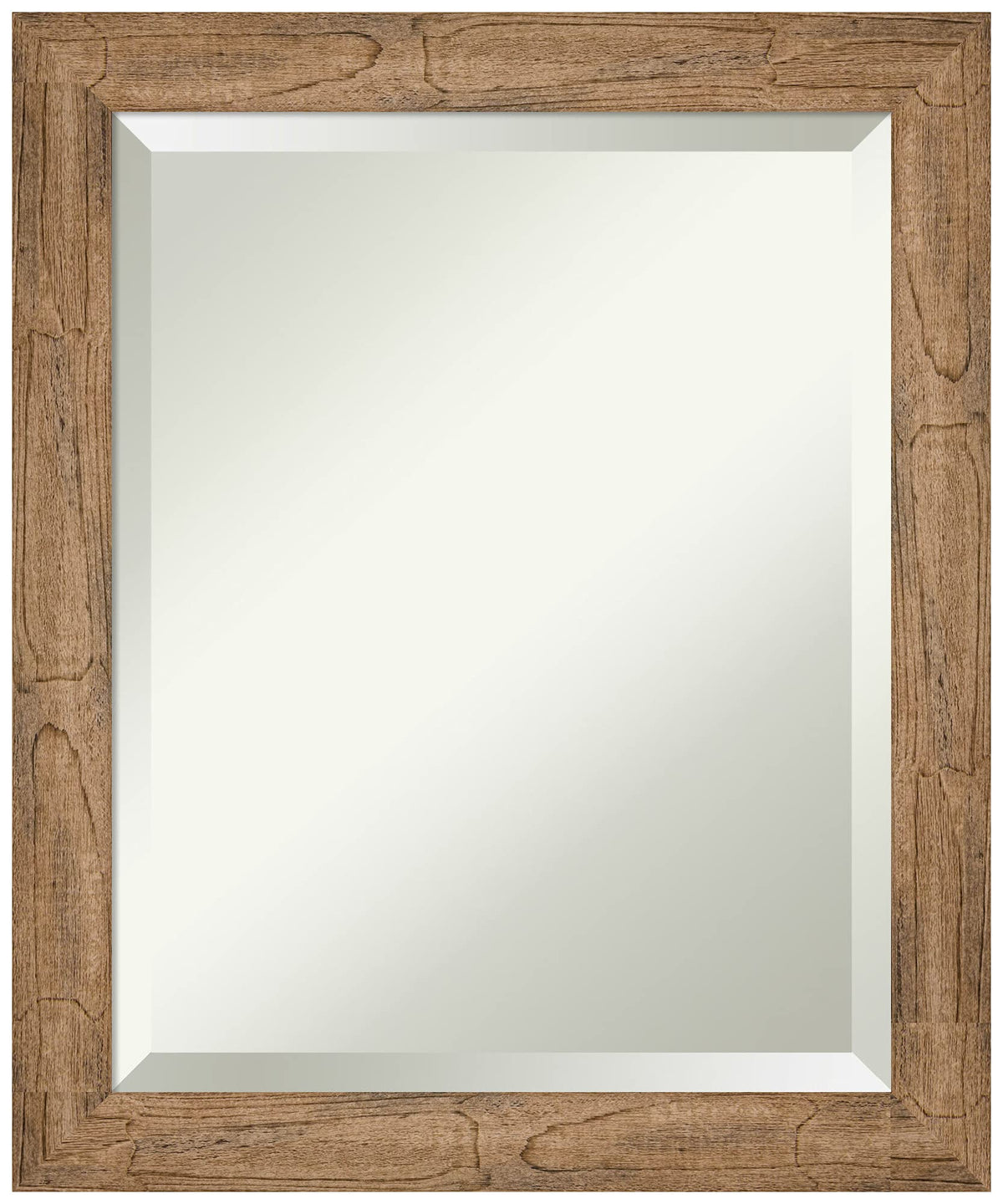 Amanti Art Brown Bathroom Mirror for Over Sink, 24x20 Owl Brown Narrow Rectangle Vanity Mirror, Small Rustic Farmhouse Wood Frame, Hangs Horizonally and Vertically, Bathroom Wall Decor, Beveled Edge