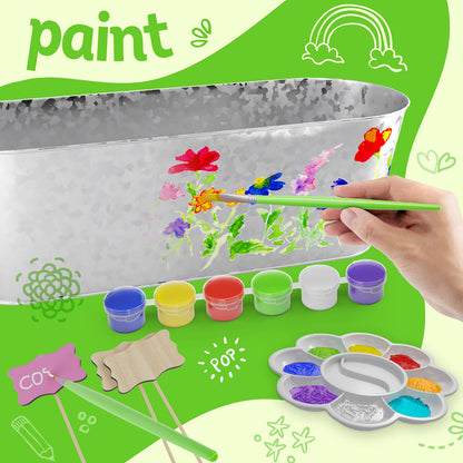 Dan&Darci Paint & Plant Flower Growing Kit for Kids - Gift Ideas Age 5 6 7 8-12 Year Old Girl - Birthday Crafts Gifts for Girls & Boys, Fun Gardening Kits, Art Projects for Ages 5-12 Years