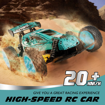 Tecnock RC Car Remote Control Car for Kids, 1:18 High Speed 20 KM/H 2WD RC Buggy, 2.4GHz Off Road Racing with Rechargeable Batteries, Toys Gift for Boys and Girls