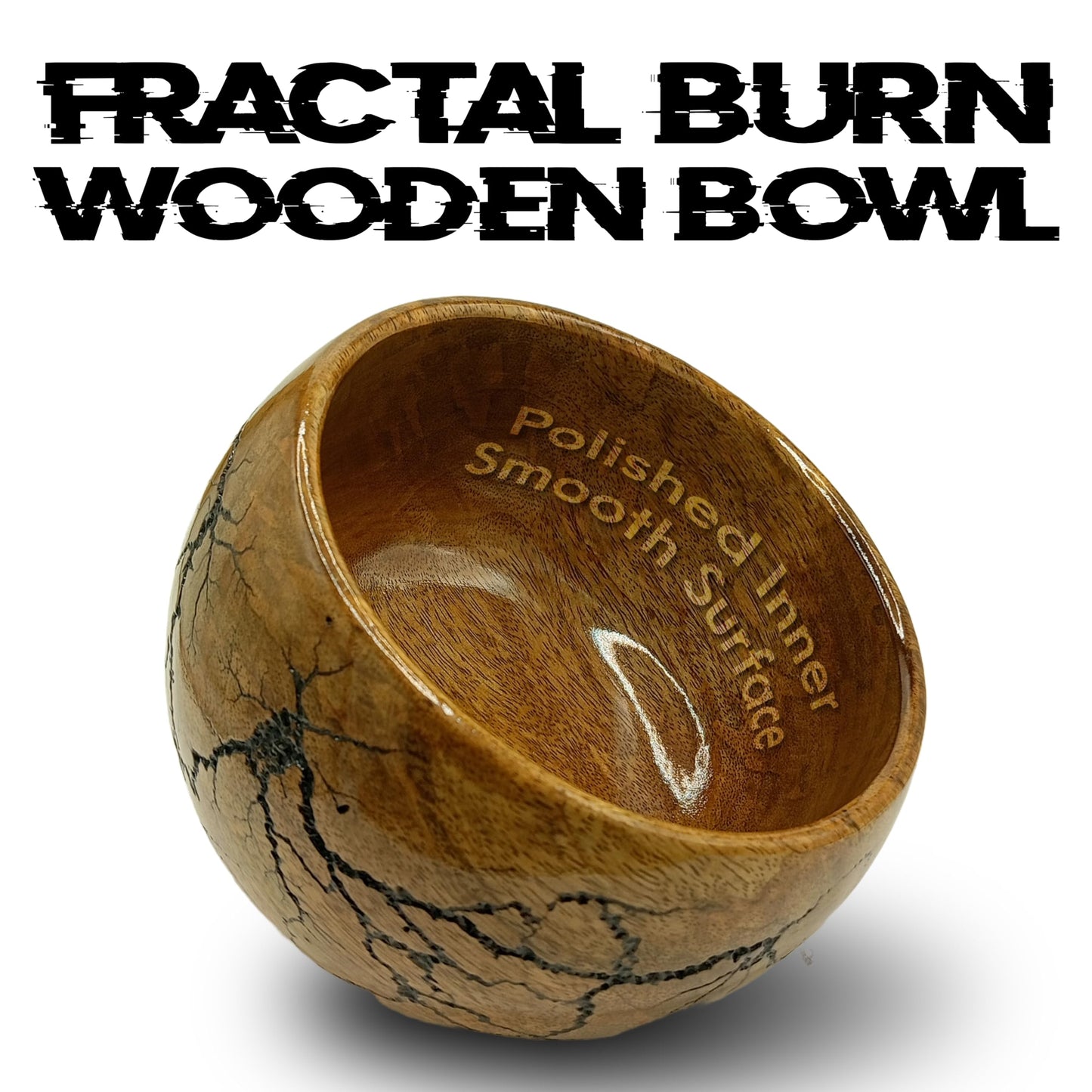 AYZCORP Fractal Burn Wood Bowl - Decorative Mango Wood Bowl for Kitchen, Dining, Entryway, Desk, and Holding Keys, Cuff Links, Coins