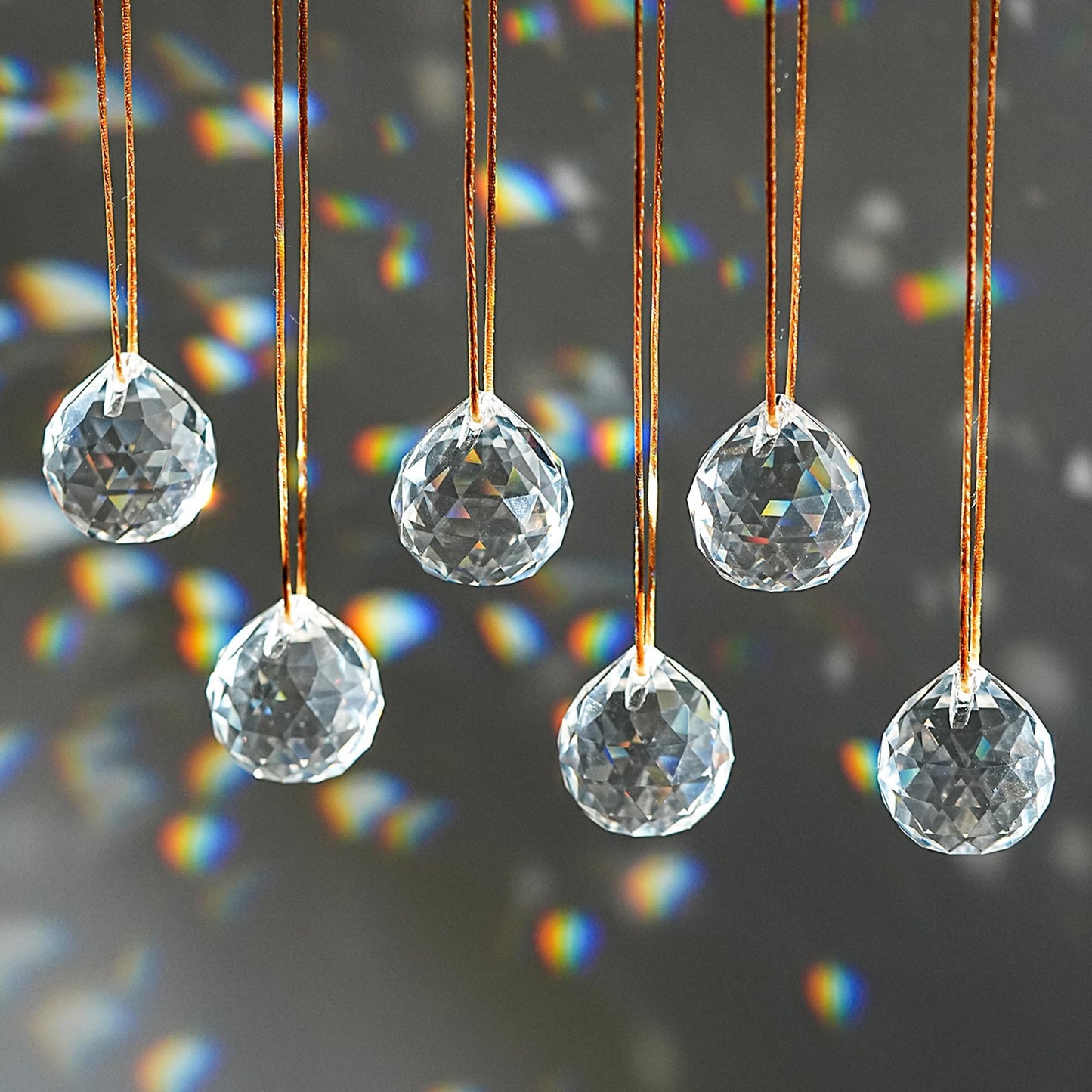 LOULIQIGIFT 40mm Crystal Ball Sun Catcher Prisms for Tree (6pcs)