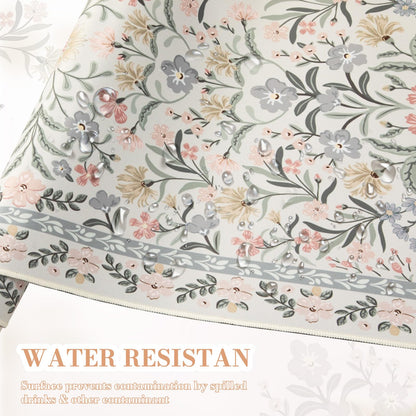 iCasso Desk Matt for Desktop, Cute Desk Pad Mat, XXL Large Mouse Pad, Anti-Slip Big Mousepad with Stitched Edges, Keyboard Pad for Computer(Gray Floral)