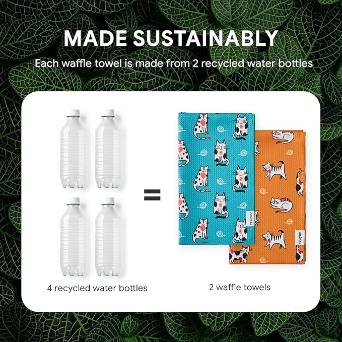 RECYCO Waffle Kitchen Towel Set of 2