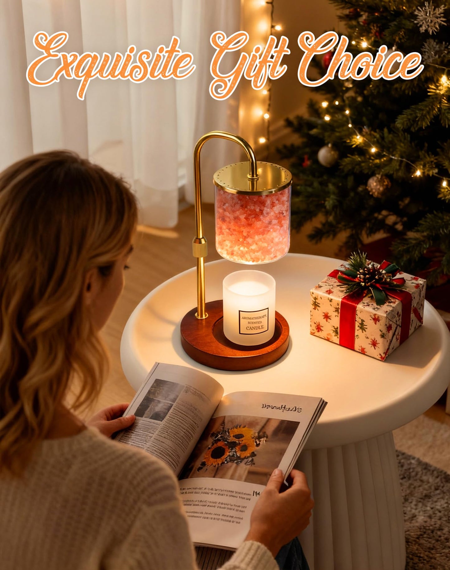 ARVIDSSON Candle Warmer Lamp with Himalayan Pink Salt, Timer & Dimmable Candle Warmer for Jar Candles, Birthday Gifts for Women Mom, House Warming Gifts, Candle Lamp Warmer for Home Decor