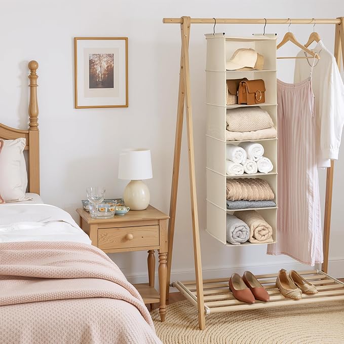 GRANNY SAYS 6 Shelf Hanging Closet Organizers and Storage, Collapsible Closet