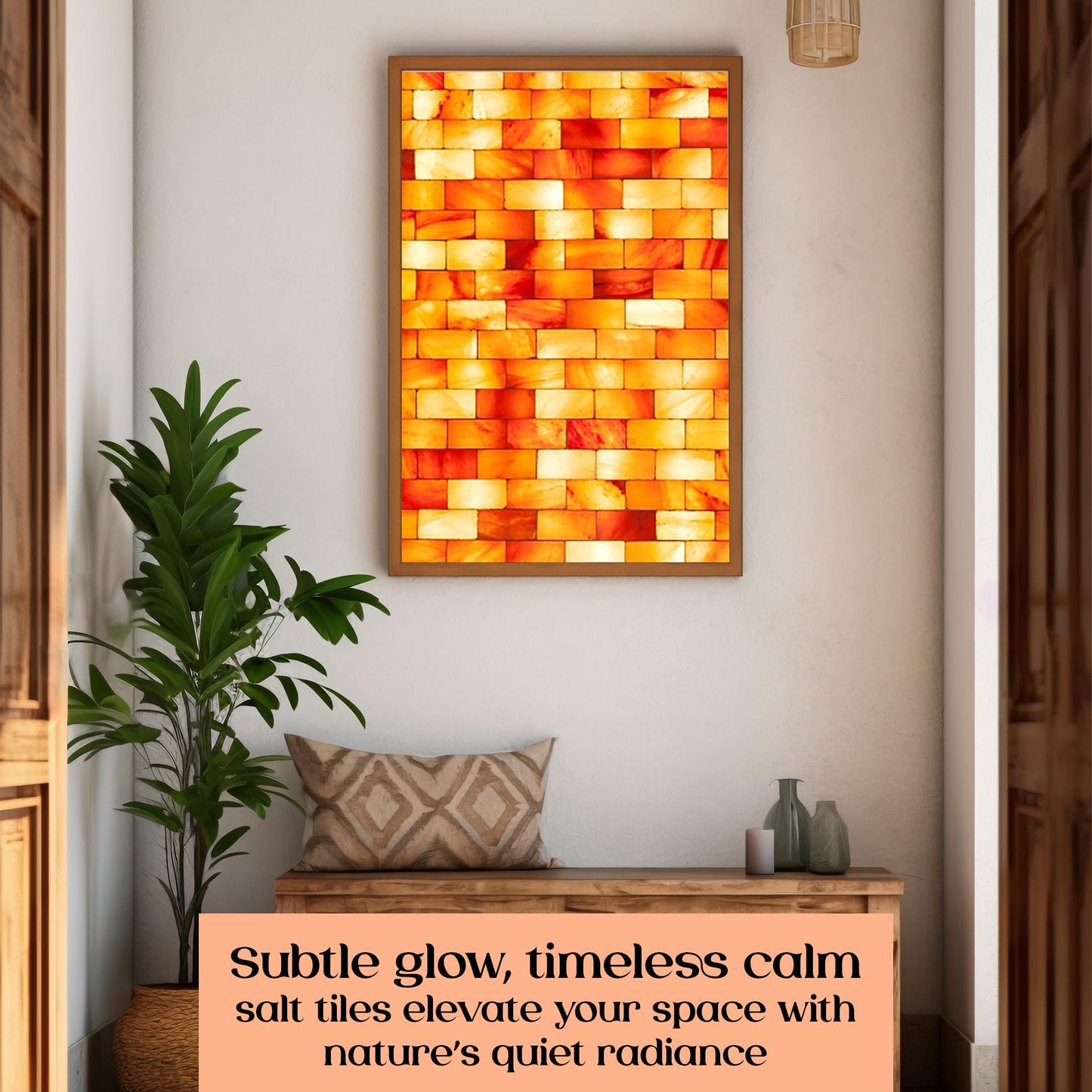 POHS Himalayan Pink Salt Tiles 8’’x4’’x1’’ Pack of 4 for Home Sauna, Spa and Salt Wall Block for Home décor,2.75 lbs Each Tile