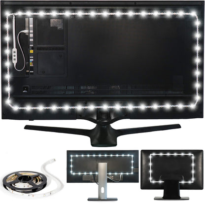Luminoodle USB Bias Lighting - Ambient Home Theater Light, LED Backlight Strip - 6500K Accent Lighting to Reduce Eye Strain, Improve Contrast ... (Lar