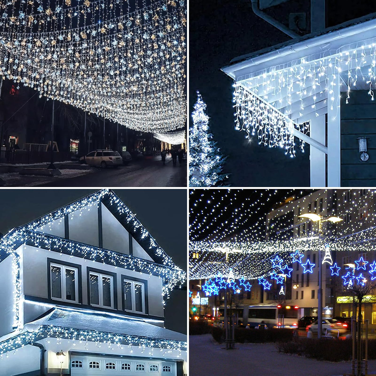 Dailyart Solar String Lights Outdoor, 2 Pack 240 Led Solar Fairy Lights for Outside Waterproof 170ft Cool White Solar Lights 8 Lighting Mode Solar String Lights for Outside,Garden,Courtyards,Trees