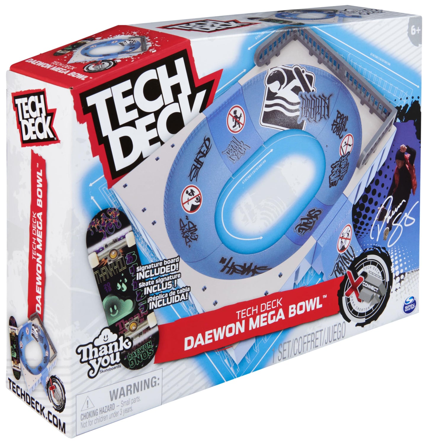 Tech Deck, Daewon Mega Bowl, X-Connect Park Creator, Customisable and Buildable Ramp Set with Exclusive Fingerboard, Kids’ Toy for Ages 6 and up