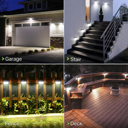 CLAONER Solar Lights Outdoor, Super Bright 126LED Solar Security Lights PIR Motion Sensor with 3 Lighting Modes, 270° Lighting Angle, Wireless IP65 Waterproof Wall Lights for Outside (6 Pack)
