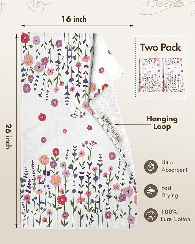 Cotton Kitchen Towels Set of 2