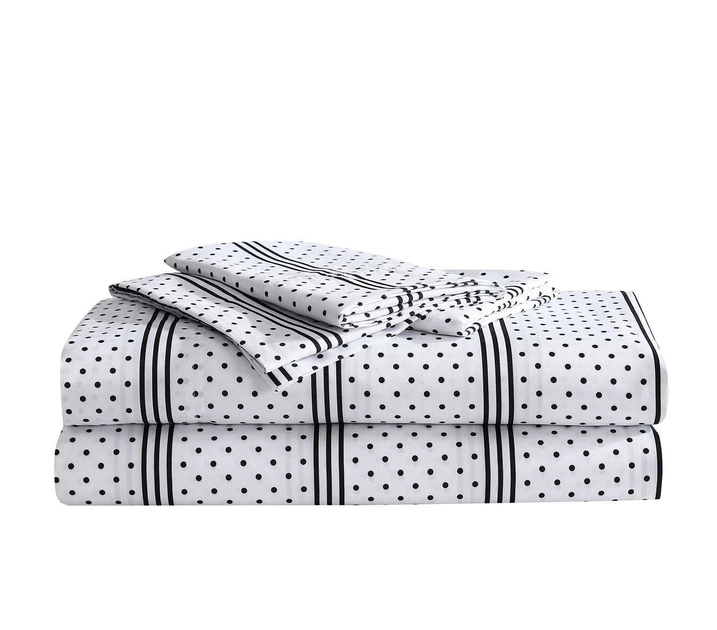Betsey Johnson - Full Bed Sheets, Soft & Lightweight Bedding, Fade & Wrinkle Resistant (Dots & Stripes, Full)