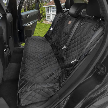 ipuppy Premium Waterproof Car Seat Cover/Protector for Dogs with Armrest Opening - Quilted, Scratch Proof and Non-Slip - Isofix-Compatible - 45 x 133cm (Black)