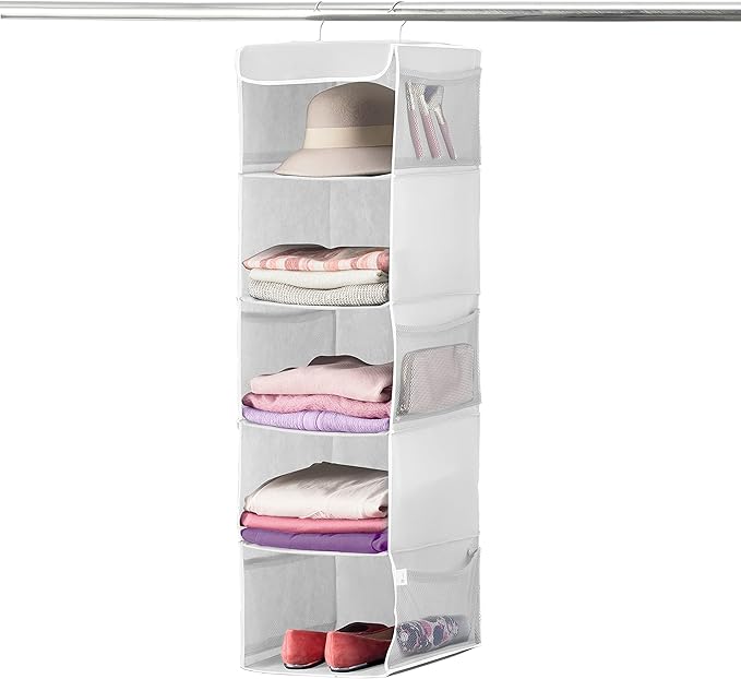 ZOBER Hanging Closet Organizer, 5-Shelf