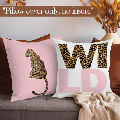 laveliabel Preppy Pink Cheetah Throw Pillow Covers 18x18 Set of 4, Girly Bedroom Decor, Cheetah Print Pillows, Trendy Leopard Lucky 8 Balls Pillowcases Cushion Case for Teen Girls Room Dorm Decor