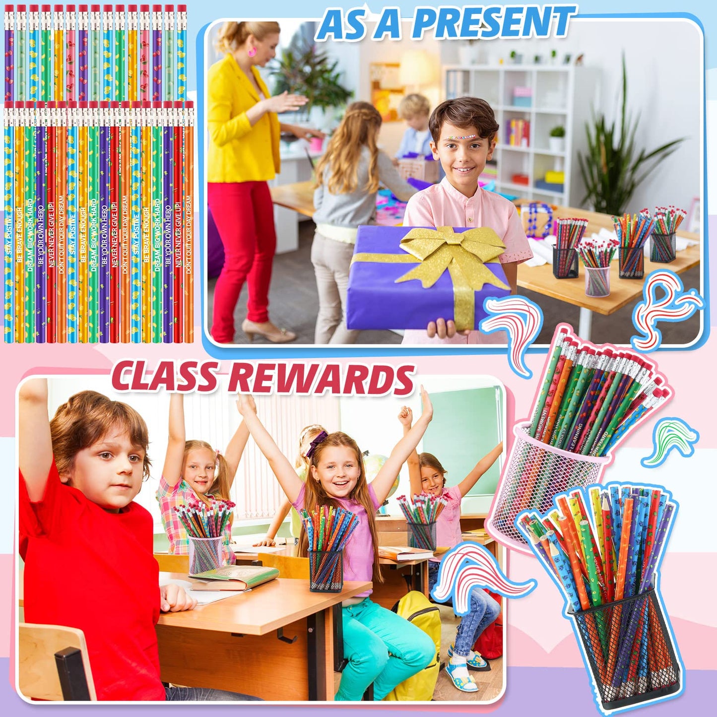 Gersoniel 120 Pcs Scented Pencils Bulk for Kids Inspirational Motivational Cute Fun Fruit Wood Smelly Graphite Pencils with Erasers for School Classroom Office Students Girls Boys Gifts Supplies