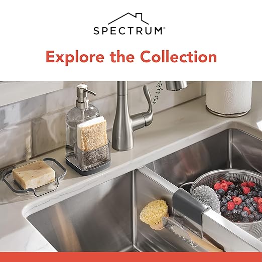 Spectrum Sink Saddle for Kitchen Sink Gray Slate Tint Sponge and Brush Holder