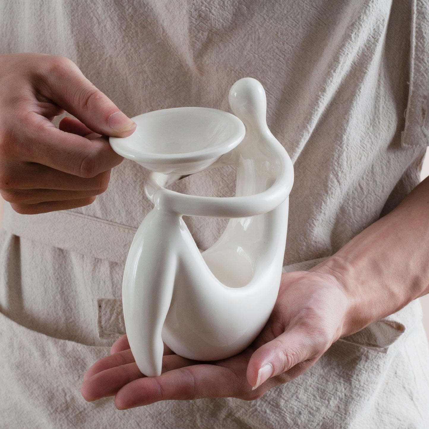 Warmself Beauty Essential Oil Burner Wax Melt Burners, Aromatherapy Aroma Burner Ceramic Oil Diffuser Candle Tealight Holder Home Bedroom Decor-Wait A Moment